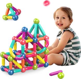 Toys N Smile Magnetic Sticks Building Blocks Educational STEM Learning Toy For Kid (30+ Pcs)