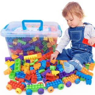 Sharvil 60 + Pieces Smart Activity Fun and Learning Train Blocks For Kids