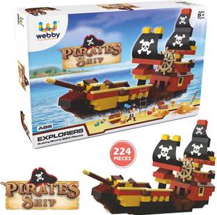 Webby Pirate Ship ABS Bricks & Blocks Play Set for 5+ Years Kid (224 Pcs)