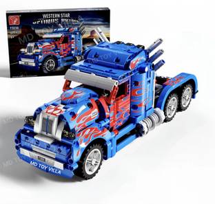 MD TOY VILLA western star truck blocks set pull back truck toys.