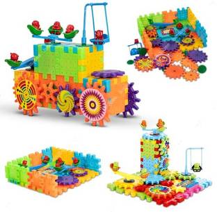 baybee 81 Pcs Battery Operated Gear Building Blocks for Kids, Gears Learning Block Toys