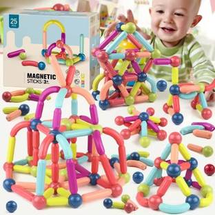 Toys R Us Universe of Imagination Magnetic Stick Building Block,Learning Sticks and Balls Activity for kids 25 Pcs
