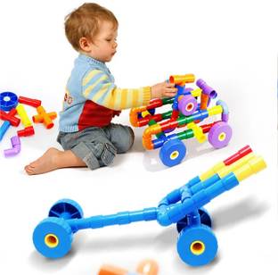 Pulsbery Pipe Puzzles Building Blocks Toy Game Set for 3-8 Years Old Kids Boys & Girls