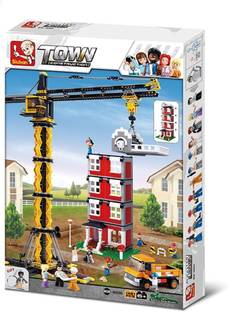 Sluban Town Tower Crane Vehicle Educational Building Block Toy (Age 6+)