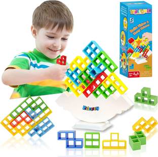 KIDOLOGY Educational Stacking Tetris Tower Balance Building Blocks Puzzle Games Aged 5+