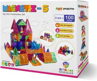 YUIOP - Magnetix 5 - Magnetic Construction Set - Powerful Natural Magnets - 100 Pcs