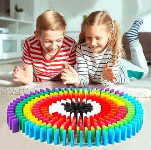 Mira Farmcraft 100 pcs 10 Color Wooden Dominos Blocks Set Kids Game Educational Play Toy kids