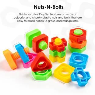 zokato Nuts and Bolts Blocks Plastic Learning Educational Blocks, Learning Play Toy Set