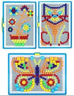 Prosper Kids Plays Creative Jigsaw Puzzle Building Nails Blocks pin pad Block Toys