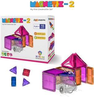 ZEPHYR Magnetix-2 Magnetic Tile | Run Blocks Construction Set for Kids