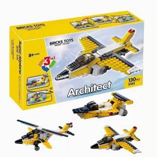 Justcraft 130 Pcs Architect Series 3 in 1 Aeroplane Helicopter Lego Compatible Blocks