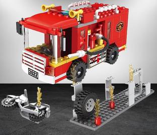Bestie Toys 2in1 Fire Truck Construction Games Fire Rescue Toy For Kids.