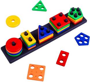ELEXN Low Price Baby Angle Geomet ric Blocks Stacker Shape Sorter Column Puzzle