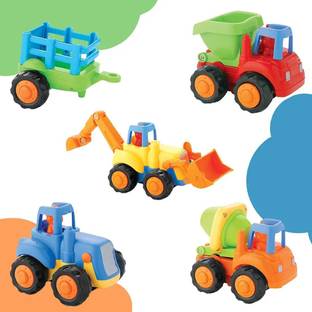 Goyal's Unbreakable Friction Cars, Construction Vehicle Toys for Boy Girl Toddlers,
