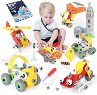 Vaniha STEM Building Toys 178 Pieces Engineering Construction Kit with Tools