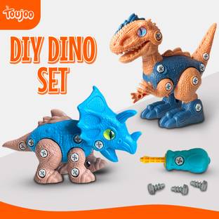 TOUJOO DIY Dinosaur Toy Set Take Apart Dino Kit with Tools, Puzzle Build & Play Fun