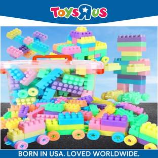 Toys R Us Universe of Imagination CreateBlock: DIY Plastic Building Blocks Set for Kids, 100+ Pieces, Ages 3+