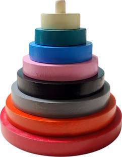 The Ally Wooden Circle Graded Tower Puzzle Montessori Toy for Kids Early Learning