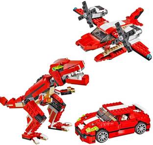 Tarak Lego Compatible 3in1 Dinosaurs - Car - Plane Building block Kit Set 374+Pcs