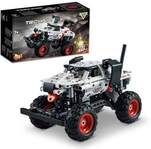 Bestie Toys Technic Monster Jam Monster Mutt Dalmatian, 2in1 Pull Back Racing Toys