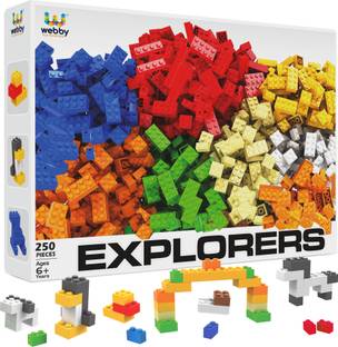 वेब्बी ABS Building Blocks Construction Set Activity Toys for Kids, 250 Pieces