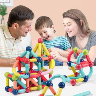 कवना 42 PCs Magnetic Sticks Building Blocs, Activities Toy, Color & Shape Recognition
