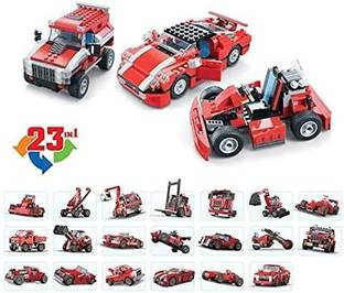 SR Toys Legoo Red Super Speedster Race Car Building Blocks, 23 in 1 - 278 Pieces
