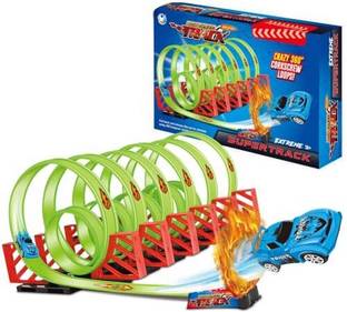 Bestie Toys TrackGo Car Track Builder - Flexible Multi Loop Slot/Race Car Set Great Toy