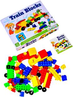ABYZ Train Blocks Educational Building Set, Ages 3+, Multicolour