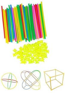 hda group 48 Pieces Straw Puzzles Straw Blocks