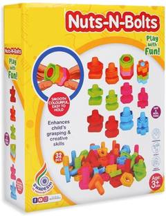 ZWINKO Nuts-N-Bolts Plastic Screwing & Unscrewing Interlocking Different Shapes