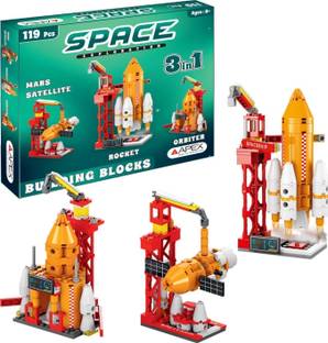 APEX MEDIA AND MARKETING INDIA Space Exploration Building Blocks 3-in-1 Toy Set - Educational STEM Blocks