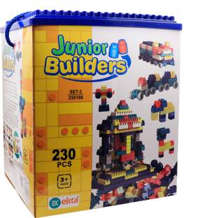 Ekta Junior Builders Building Blocks 230 Pieces Set-3, Educational Blocks For Kids