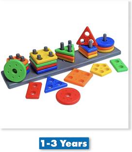 Sotnof Smart Activity Learning & educational Geometry Shape & color Block game for Kids