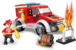 RVM Toys 105Pcs 3in1 Fire Fighter Truck Engine Building Blocks Lego Compatible Bricks Toy