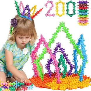 PLAYFULL PEAKS Star Links Interlocking Blocks Educational, Construction Blocks for Kids 100 Pcs
