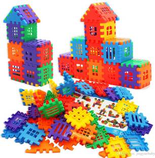 KHVIRJA 50 Pcs Mega Jumbo Happy Home House Building Blocks with Attractive