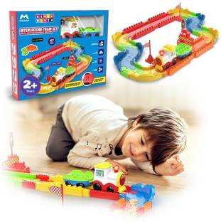 Mirana Block Rider Toy Train Set for Kids (Basic - 47 Pcs)