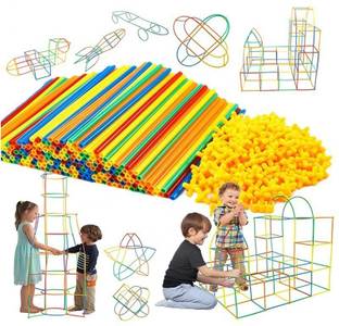 Pulsbery Intelligence Plastic Straw Pipe Blocks Building Toys