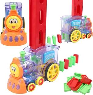 Gezeno Domino Train Set Rally Train Model with Lights and Sounds Construction Building