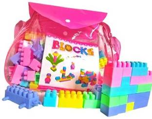 ARIZON Plastic Building Blocks for Kids 100+ pcs (84 Pieces +16 Tyres)