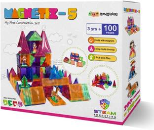 YUIOP - Magnetix 5 - Magnetic Construction Set - Powerful Natural Magnets - 100 Pcs