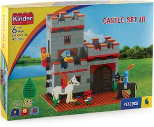 Peacock Toys & Games Peacock Castle Set Junior - 450 pieces - Premium Interlocking Blocks