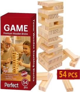 arovemic No-1 Jenga Blocks - Wooden building block/brick, Tower building game for kids