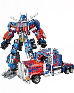 MD TOY VILLA transforming robot truck toys 2in1 blocks set.