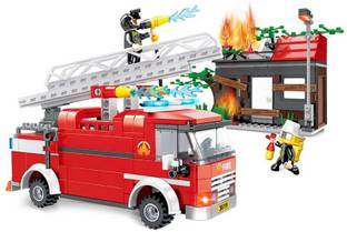 Bestie Toys City FIRE Station Rescue Team Fighter Building Blocks Bricks for Kids