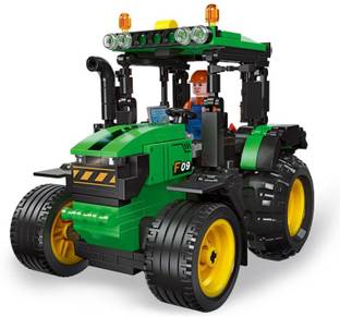 Bestie Toys Blocks Farm Tractor Building Set Kids Pull Back Tractor Model Building Blocks