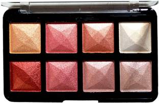 LOVE HUDA Waterproof 3 In 1 HD Baked 8 Color Blusher, Highlighter, Eyeshadow Palette