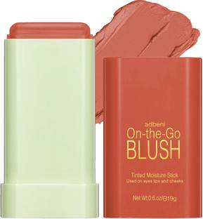adbeni On the Go Glow Tinted Moisture Stick | Hydrating Blush Balm, Natural Dewy Finish