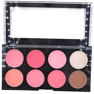 EZELFLOW BEAUTY Professional 8 Colors Blush Palette, Face Contour and Highlight Blush Palette 01